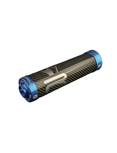 Silencieux KRM carbone/holographique 70-90cc bleu