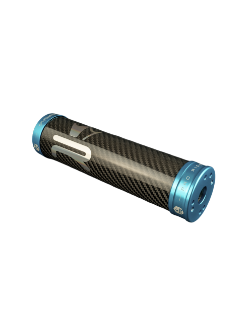 Silencieux KRM carbone/holographique 70-90cc turquoise