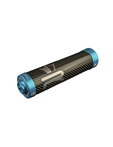 Silencieux KRM carbone/holographique 70-90cc turquoise