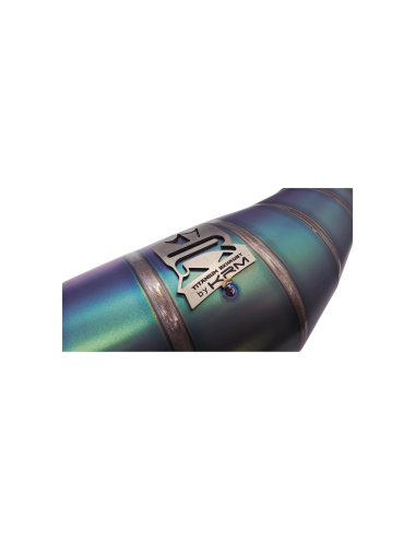 Pot KRM 100-115cc Derbi titane néochrome bleu/vert/violet