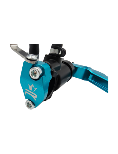 Maitre cylindre de frein avant radial - levier monobloc KRM noir/turquoise