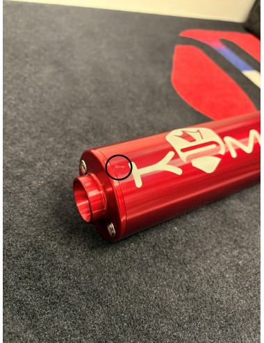 Silencieux KRM 50-70cc alu full rouge (défauts d'aspect)