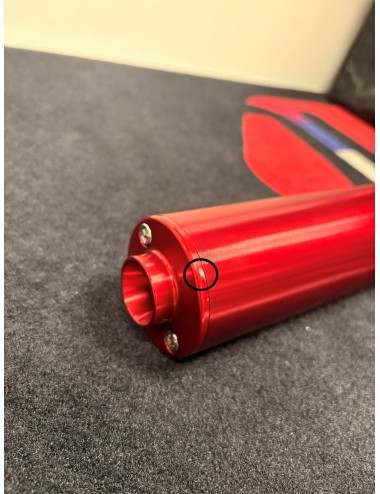 Silencieux KRM 50-70cc alu full rouge (défauts d'aspect)