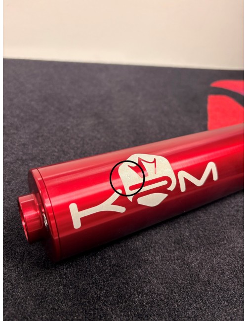 Silencieux KRM 50-70cc alu full rouge (défauts d'aspect)