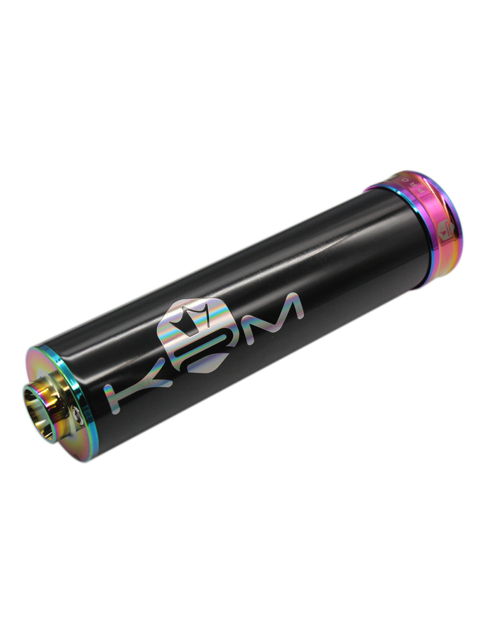 Silencieux KRM 50-70cc alu noir/Néo-chrome/holographique (défauts d'aspect)