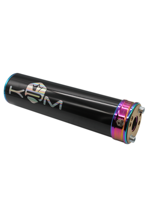 Silencieux KRM 50-70cc alu noir/Néo-chrome/holographique (défauts d'aspect)