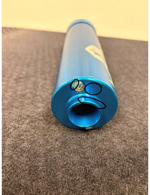 Silencieux KRM 70-90cc alu full bleu (défauts d'aspect)