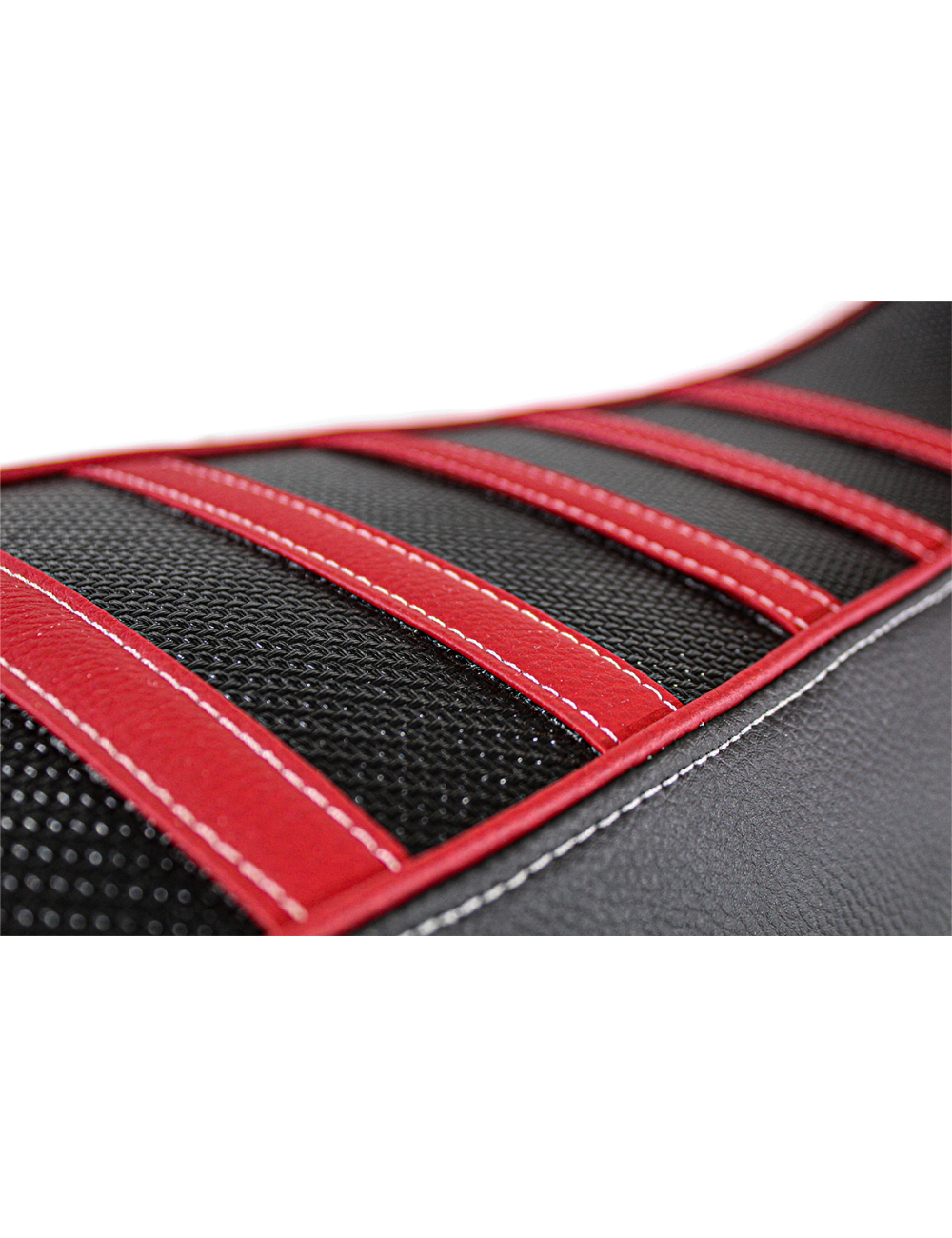 Housse de selle Most EVO rouge alcantara capitonée pour motos Fantic 50cc XE et XM